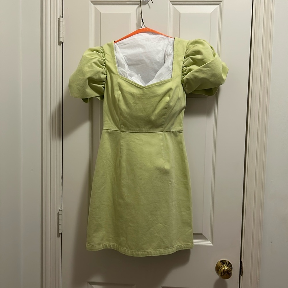 ASOS Puff Sleeve Light Green Dress